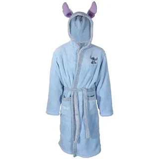 Disney Lilo & Stich Damen-Bademantel aus superweichem Fleece mit Nähten, blau, L-XL