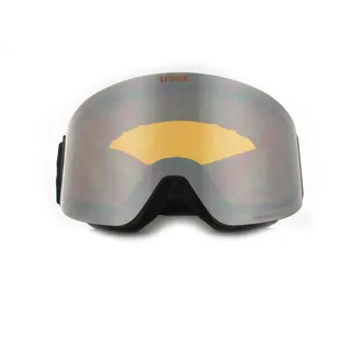 Uvex provoqe FM - stylische, verspiegelte Skibrille mit Anti-Fog-Beschichtung und Over-The-Glasses-Konstruktion für Damen und Herren - black matt mirror silver one size