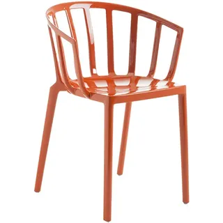 Kartell Stapelstuhl Venice rot, Designer Philippe Starck, 75x51x51 cm