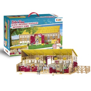 Craze Bibi und Tina Figuren Martinshof Spielset Pferdestall Bibi und Tina Spielzeug Reiterhof mit Pferden, Spielfiguren und Zubehör Bauernhof Spielzeug 32732