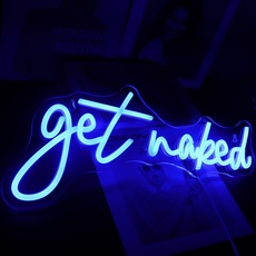 Led "Get Naked" Neon Zeichen Buchstaben USB Powered Neon Lichter für Raum Home Bar Kunst Wand Dekor Party Fenster Wohnzimmer Dekor (blau)