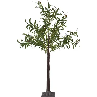 Künstlicher Olivenbaum ,Olivec, klein, 108 LEDS, outdoor, H 120cm - Braun, Grün