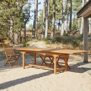 Capri - Rechteckiger Outdoor Tisch ausziehbar aus massiver Akazie 12 Pers.
