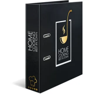 Herma Rezeptordner Home Cooking DIN A4 70 mm Schwarz/Gold 1 St.