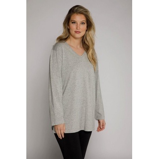 Ulla Popken Ulla Popken, Damen, große Größen, Basic-V-Shirt, Langarm