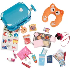 Our Generation – Kofferset für Puppen – Rollendes Reisegepäck – Zubehör für die Reise – 46 cm Puppen – Spielzeug für Kinder ab 3 Jahren – Koffer Set blau