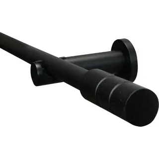 Gardinenstangen Set Zylinder Ø 19 mm 220 cm Schwarz matt