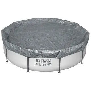 Bestway Poolabdeckung Ø3,05 m Rund Polyester Grau - Grau