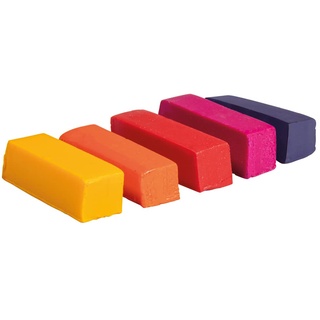 Rayher Farbpigmente für Wachs und Kerzen-Gel, Beutel 5 Stück, 1 x 1 x 2,9 cm, Farben sortiert, gelb, orange, pink, rot, flieder, Kerzenwachs färben, 31640990, Regenbogen