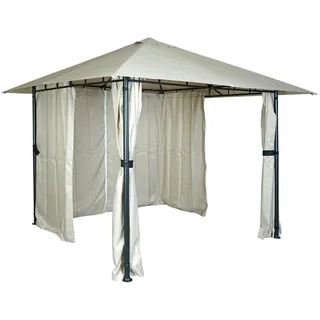 MCW Pergola 3 x 3 m inkl. 4 Seitenteile Creme/Beige/Weiß