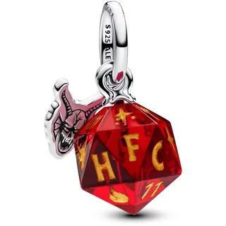 Pandora Stranger Things Hellfire Club Würfel Charm-Anhänger aus Sterling Silber mit Murano-Glas, Kompatibel Moments Armbänder, 793564C01