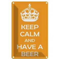 Blechschild 18x12 cm - Keep Calm and have a beer