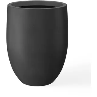 Kante 55,1 cm H großer Übertopf aus Naturbeton, großer dekorativer Topf für den Innen- und Außenbereich, mit Ablaufloch und Gummistopfen, moderner runder Kegelstil für Haus und Terrasse, brüniertes