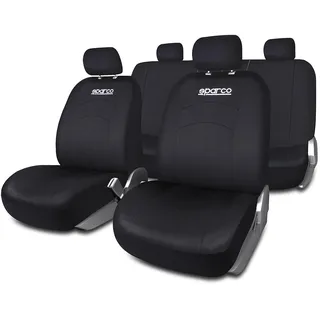 Sparco SPCS402BK Schonbezüge-Kompletteset von 5 Kopfstützen, Schwarz