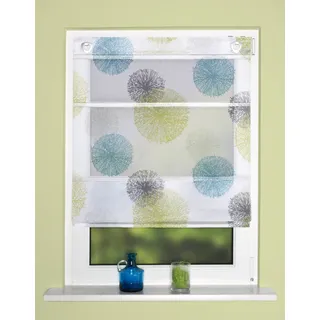 HOME WOHNIDEEN Raffrollo RAWLINS 70 x 70 cm Fenstergröße (Velux) blau/grün