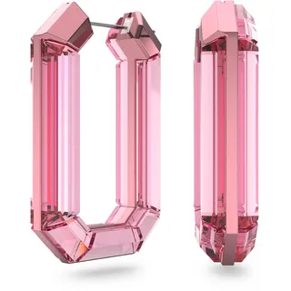 Swarovski Lucent Kreolen, Rosafarbene Statement Ohrringe mit Geschliffenem Swarovski Kristall