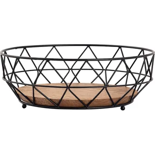 Obstkorb Metall Brotkorb Obstschale rund Metall Ø28 cm schwarz - Schwarz