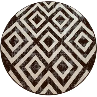 Paco Home Poco 821 Outdoor-Teppich Ø 160 cm Schwarz/Weiß