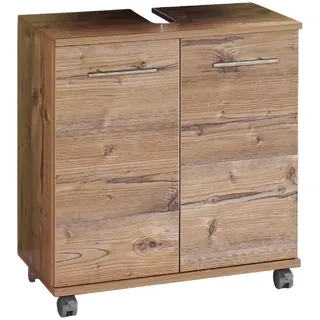 Schildmeyer Waschbeckenunterschrank Isola 60 x 63,5 x 32,5 cm Braun/Silber