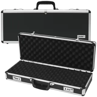 HMF 14433-02 Alu Waffenkoffer für Pistolen mit Zahlenschloss | 62 x 26 x 12 cm | Schwarz