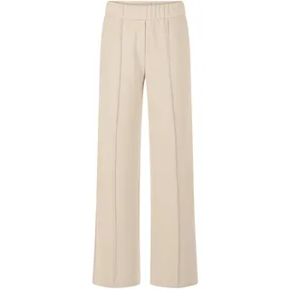 Stoffhose GOLDNER "Kurzgröße Jersey-Hose mit Biesen", Damen, Gr. 21, K-Gr, beige (stein), Obermaterial: 67% Viskose CV. 27% Polyester PES. 6% Elasthan EL., weit, Hosen Stoffhose, seitliche Eingriffstaschen