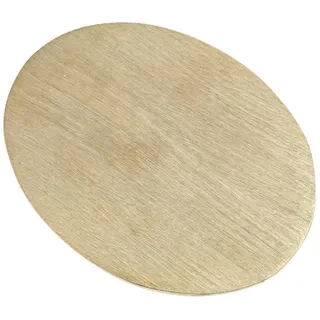 NKlaus Kerzenteller oval 13x10cm Aluminium Gold Untersetzer Dekoteller in schieferoptik 10379