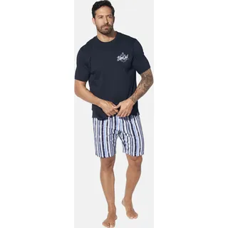 Schlafanzug JAN VANDERSTORM "Kurzer Schlafanzug ASKIVAR", Herren, Gr. 7XL, blau (dunkelblau), Obermaterial: 100% Baumwolle CO., Homewear-Sets Schlafanzug