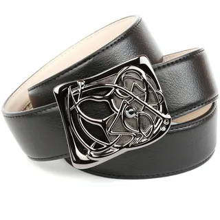 Ledergürtel ANTHONI CROWN, Damen, Gr. 105, schwarz, Leder, unifarben, Gürtel Ledergürtel, mit Designer Schließe