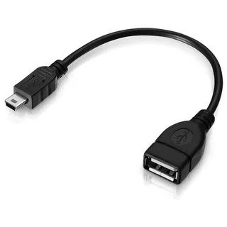 conecto OTG Adapter Kabel Mini USB Typ B Stecker auf USB-A Buchse, 15 cm | Zum Anschluss von USB-Peripheriegeräten wie Speichersticks an Geräte mit 5-poligem Mini-USB Typ B Anschluss