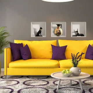 3D-Wandtattoo, selbstklebend, 3D-Effekt, Tier- und Vasen-Effekt, Wandtattoo, Schlafzimmer, Wandaufkleber, 3D-Wohnzimmer, Wandtattoo, Trompe, Auge, 40 x 120 cm