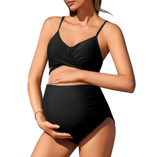 Summer Mae Damen Modern/Fitted Bikini-Set, Schwarz, M