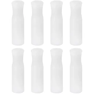 sourcing map 8Stk Silikon Strohspitzen Metall Stroh Abdeckungen Weich Wiederverwendbar Strohhalme Spitzen Passend für 1/4" (6mm) AD Edelstahl Strohhalme Weiß