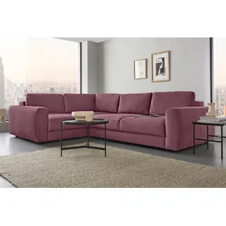 PLACES OF STYLE »Bloomfield, Mega Polsterecke, Breite 289cm, viel Platz, L-Form« In verschiedenen Größen rosa