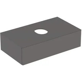 Geberit VariForm Unterschrank für Aufsatzwaschtisch, eine Schublade, Ablagefläche, Geruchsverschluss, Breite 90 cm, 501.166.00.1, Farbe: Oberfläche: lava, lackiert matt, Deckplatte: lava matt