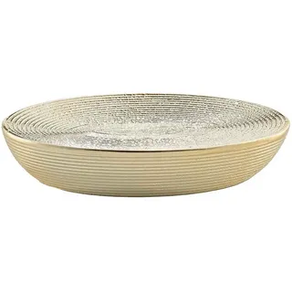 Douceur d ́intérieur Seifenschale Tresor 11,5/9,5 cm , Goldfarben , Keramik , 9.5x1.1x11.5 cm , Badaccessoires, Seifenschalen