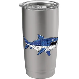 Shark Master Builder Block Building Brick Builder Lustig Doppelwandiger Edelstahl-Thermobecher
