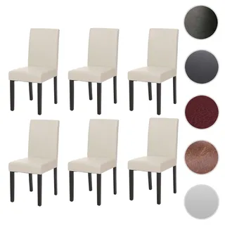 Mendler Esszimmerstuhl Littau Kunstleder weiß 6er Set