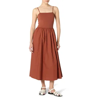 The Drop Robyn Mixed Media Spaghetti Strap Midi Dress Kleider, Gebranntes Henna, M