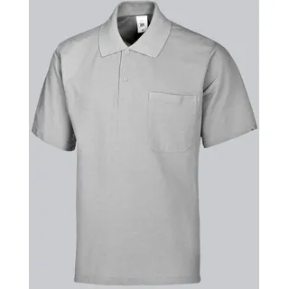 BP 1612-181-51-4XL Unisex-Poloshirt, 1/2 Ärmel, Polokragen mit Knopfleiste, 70 cm, 220,00 g/m2 Stoffmischung, hellgrau, 4XL