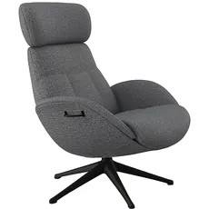FLEXLUX Relaxsessel »Relaxchairs Elegant«, Premium Komfort, Rücken- & Kopfteilverstellung, drehbar, Fuß schwarz, blau