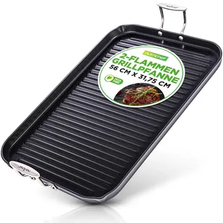 NutriChef Grillplatte 56 x 32 cm Gusseisen schwarz