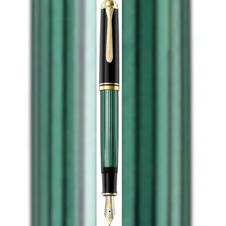 Pelikan Souverän M600 Kolbenfüller schwarz/grün/gold M (mittel)