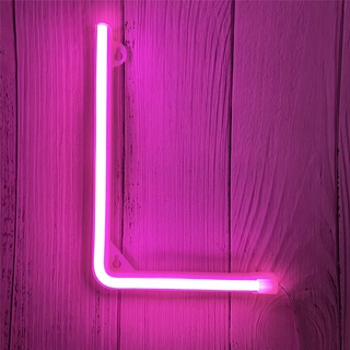 ENUOLI LED Neon Buchstaben Lichter Rosa Neonschild Leuchten Buchstaben Neonschild Batterie/USB Beleuchtete Buchstaben Neon Nachtlicht Dekor für Kinderzimmer,Hochzeit,Weihnachten,Valentinstag(L)