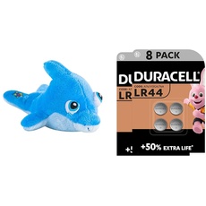 Joy Toy oy Plüsch, bunt + Duracell Specialty LR44 Alkali-Knopfzelle 1,5 V, 8er-Packung (76A/A76/V13GA) entwickelt für die Verwendung in Spielsachen, Taschenrechnern und Messgeräten [Amazon exklusiv]