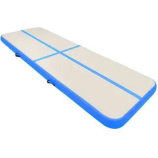 vidaXL Aufblasbare Gymnastikmatte mit Pumpe 300x100x20 cm PVC Blau - Blau