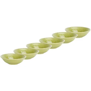 Butlers Dipschalen 6er-Set Sumatra 200 ml , Grün , Keramik , 14x4x14 cm , Geschirr, Schalen & Schüsseln