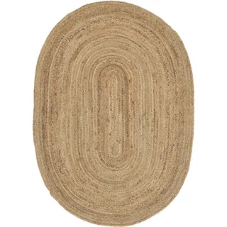 carpetfine Teppich »Nele Juteteppich Naturfaser«, rund, 6 mm Höhe, geflochtener Wendeteppich aus 100%Jute, in rund und oval, viele Größen carpetfine natur B: 120 cm   1 St.