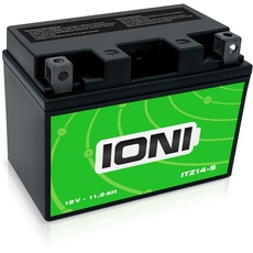 IONI ITZ14-S 12V 11,2Ah AGM Batterie kompatibel mit MG14ZS / YTZ14S versiegelt/wartungsfrei Motorradbatterie, 11,2ah - kompatibel mit ytz14s