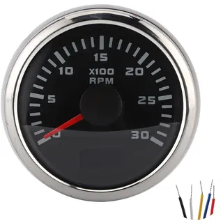 Qiilu 2 Zoll 3000 U/min LCD-Display für Auto, Motorrad, Maschinenbau, Außenbordmotor,