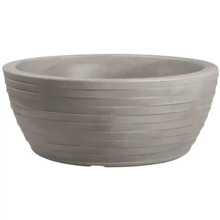 Nicoli Vase aus Kunstharz, Farbe Asche, Thesis Elegance, Durchmesser 40, Höhe 16 Zentimeter, dreieckiger Effekt, leicht robust für den Innen- und Außenbereich geeignet, ohne Löcher